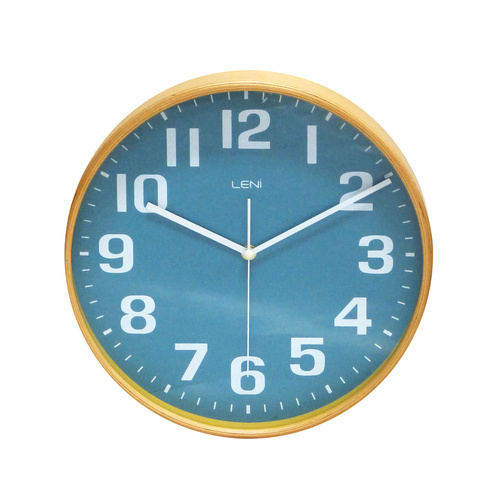 Leni Wood Wall Clock Teal 28cm