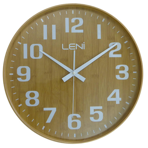 Leni Wood Wall Clock - Bamboo - 40.5cm