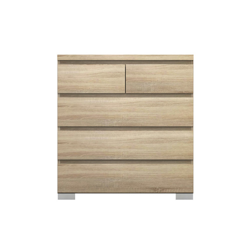 Elara Storage Chest - 5 Drawer - Light Sonoma Oak - 79x85cm