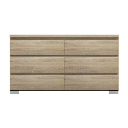 Elara Storage Chest - 6 Drawer - Light Sonoma Oak - 119x66cm