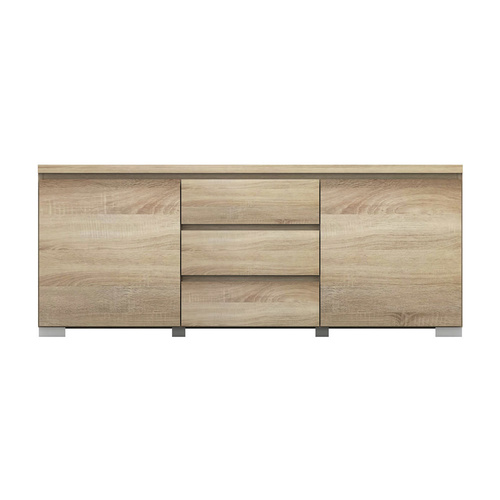 Elara Buffet Side Board - 2 Door 3 Drawers - Light Sonoma Oak - 160x66cm