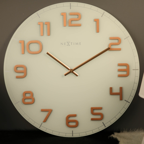NeXtime Silent Classy Wall Clock - Cream/Copper 50cm