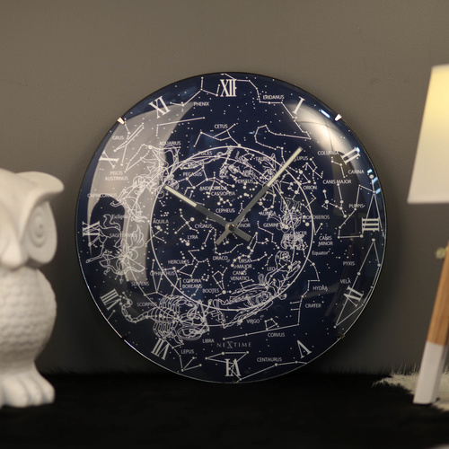 NeXtime Silent Milky Way Dome Wall Clock - Luminous - 35cm