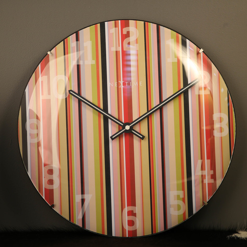 NeXtime Silent Smithy Stripes Dome Wall Clock - Round Multicolour - 35cm