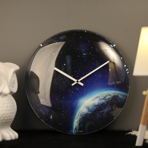 NeXtime Silent Globe Dome Wall Clock - Luminous - 35cm