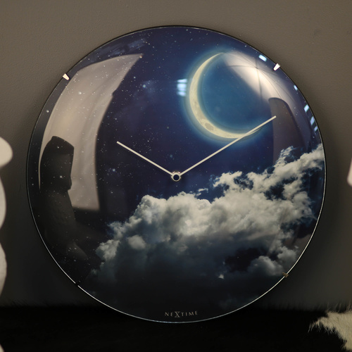 NeXtime Silent New Moon Dome Wall Clock - Luminous - 35cm