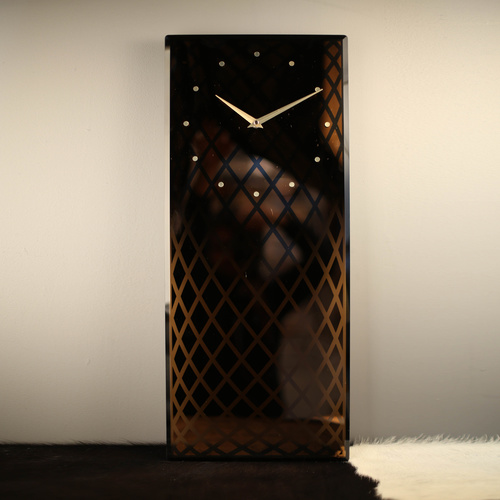 NeXtime Silent Pendulum Wall Clock - Rectangle - Copper - 30x70cm
