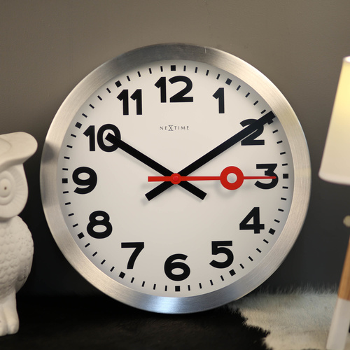 NeXtime Silent Station Wall Clock - Numerical - White - 35cm