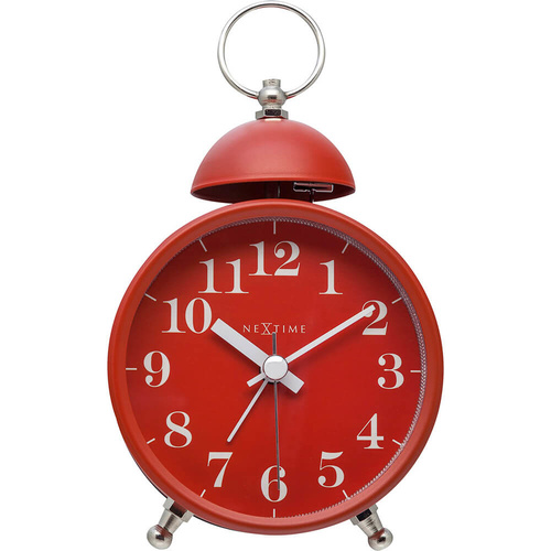 NeXtime Single Bell Alarm Clock - Red - 9x16cm