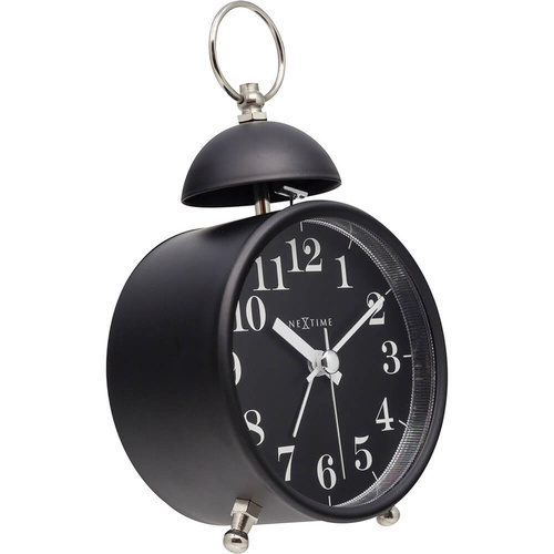 NeXtime Single Bell Alarm Clock - Black - 9x16cm