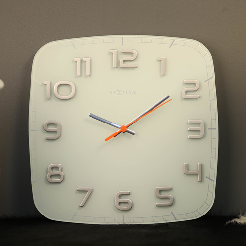NeXtime Silent Classy Wall Clock - Square - White - 30x30cm