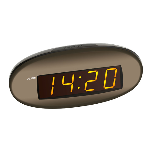TFA Germany Digital Orange LED Silent Alarm Clock w Snooze - 15.1x7cm