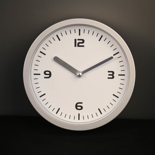 TFA Germany Bathroom Wall Clock With Suction Cups - Silver 16cm