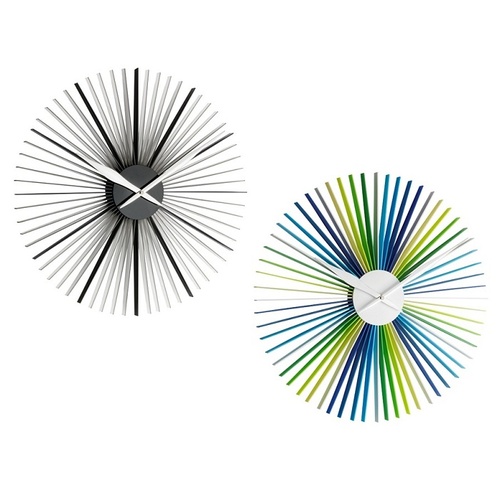 TFA Germany Daisy Design Wall Clock - Black and Transparent - 50cm