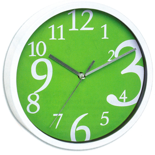 TFA Germany Silent Sweep Large Numbers Wall Clock - Green - 20cm