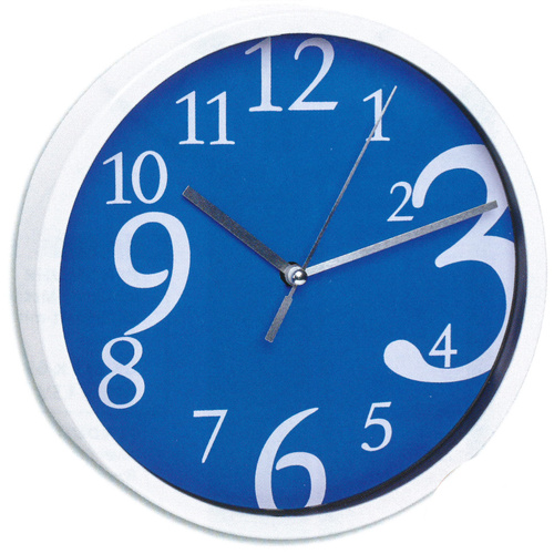 TFA Germany Silent Sweep Large Numbers Wall Clock - Blue - 20cm