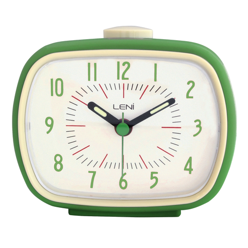 Leni Retro Alarm Clock - Green - 11x9cm