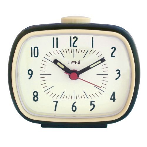 Leni Retro Alarm Clock - Olive  - 11x9cm