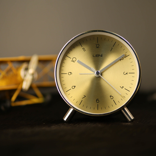 Leni Table Alarm Clock - Gold - 11cm