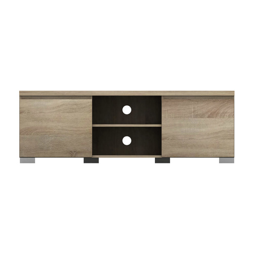 Elara TV Stand & Entertainment Unit - 2 Compartment 2 Door - Light Sonoma Oak - 140x47cm