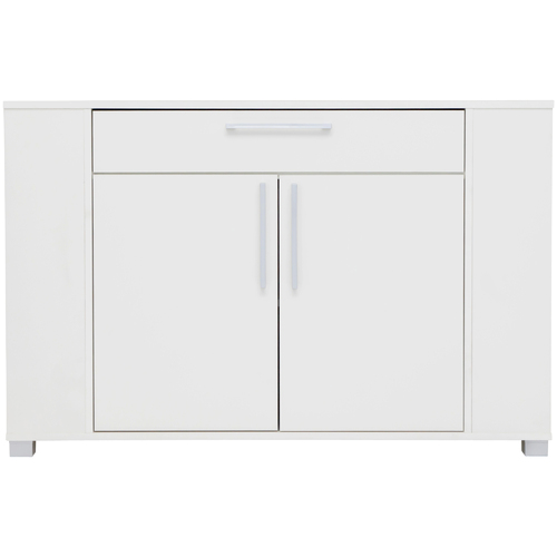 Sorrento Buffet & Cupboard - 2 Door, 1 Drawer, 3 Open Shelves - White - 116x76cm