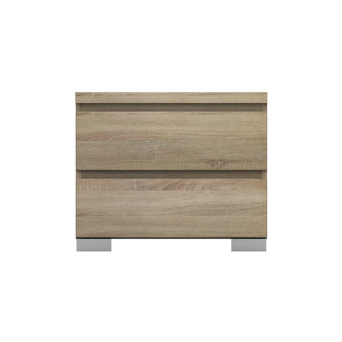 Elara Bedside Table - 2 Drawer - Light Sonoma Oak - 55x46cm
