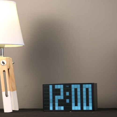TFA Germany Time Block Silent Digital Alarm Clock - Blue - 16x8cm