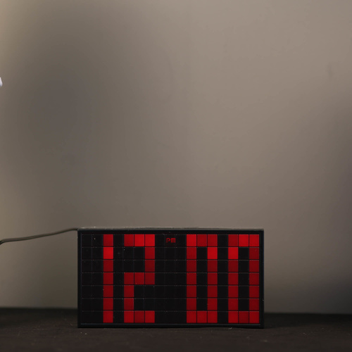 TFA Germany Time Block Silent Digital Alarm Clock - Red- 16x8cm