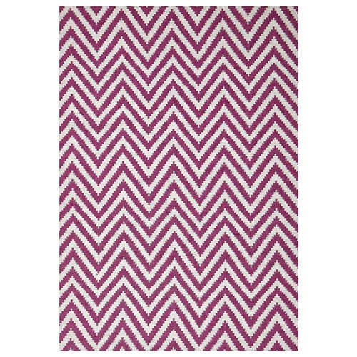 Baku Flatweave Chevron Design Rug - Pink 155x225cm