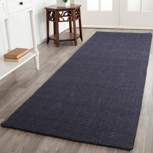 Piazza Chunky Natural Fiber Barker Runner - Navy