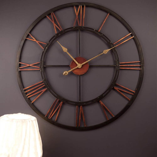 Kali 68cm Wall Clock - Rustic Industrial