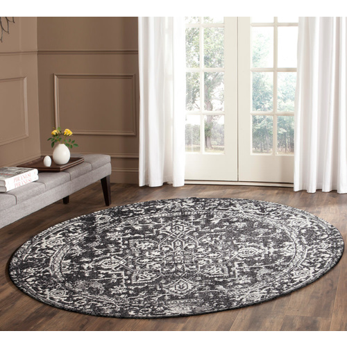 Evolve Scape Transitional Round Rug - Charcoal - 150x150cm