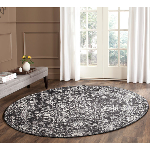 Evolve Scape Transitional Round Rug - Charcoal