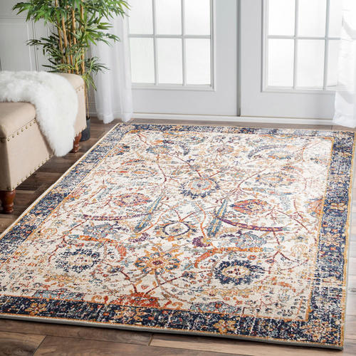Evolve Peacock Transitional Rug - Ivory - 200x290cm