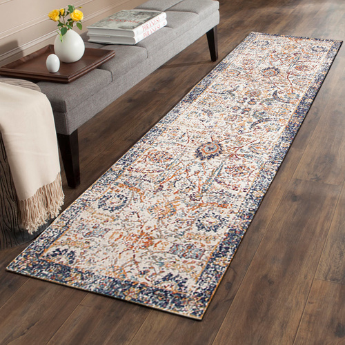Evolve Peacock Transitional Runner - Ivory - 80x400cm