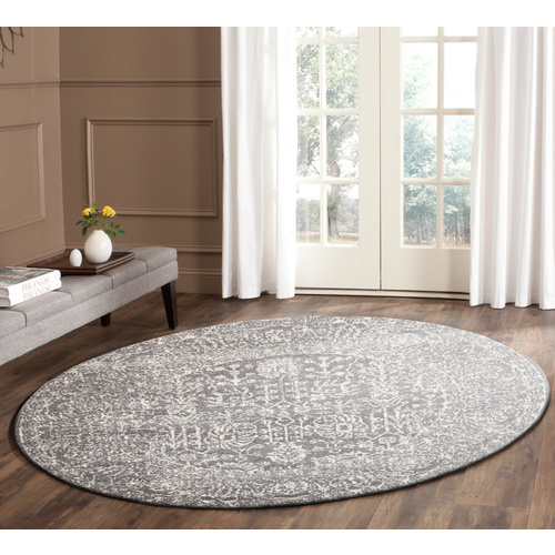 Evolve Homage Transitional Round Rug - Grey - 150x150cm