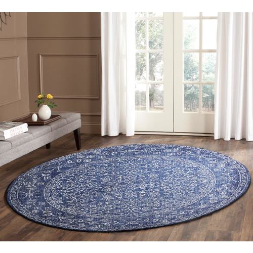 Evolve Artist Transitional Round Rug - Navy - 200x2000cm
