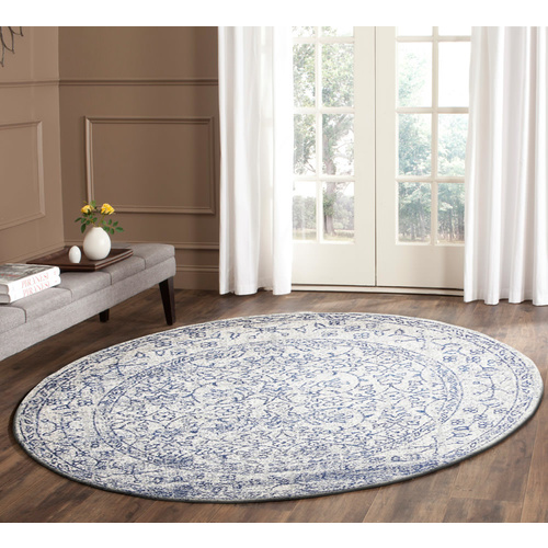Evolve Whisper Transitional Round Rug - White - 150x150cm