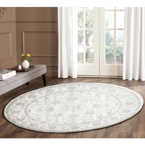 Evolve Whiter Transitional Round Rug - White - 150x150cm