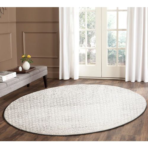 Evolve Diamond Transitional Round Rug - Grey - 150x150cm