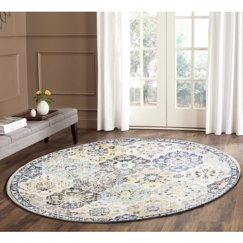 Evolve Poppy Transitional Round Rug - Multi - 150x150cm