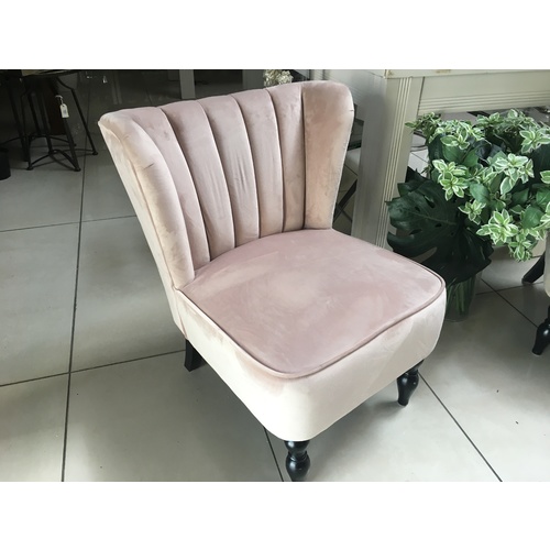 2 x 77cm Velvet Accent Chair - Blush Pink