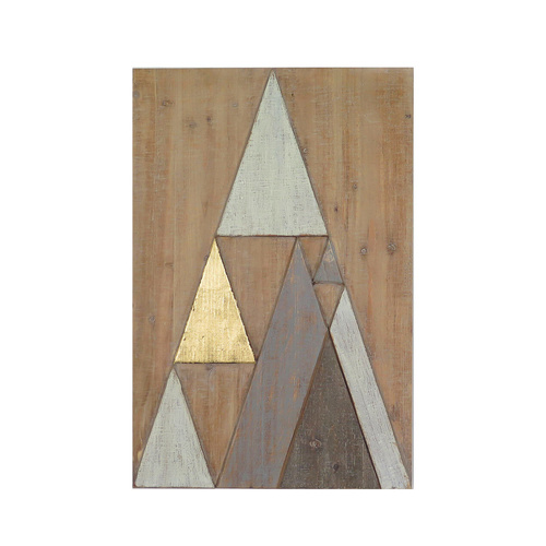 Triangle Mountain Pinewood Panel Wall Tribal Art Decor - 40x60cm