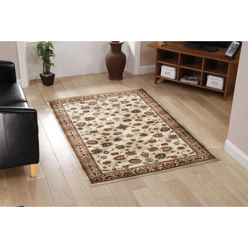 Ankara Traditional Floral Rug - Ivory - 160x230cm