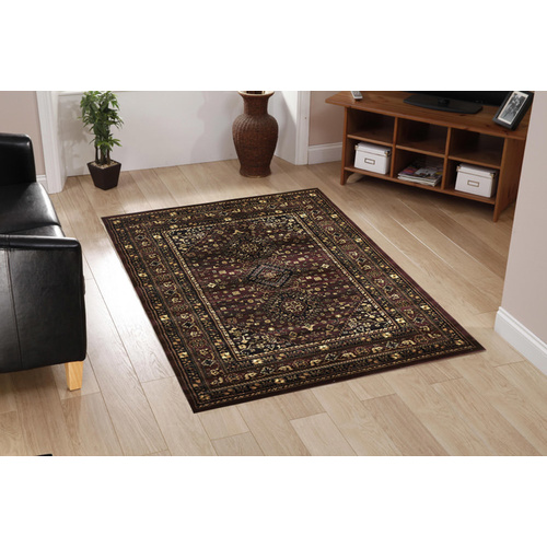 Ankara Traditional Shiraz Rug - Burgundy Red - 160x230cm