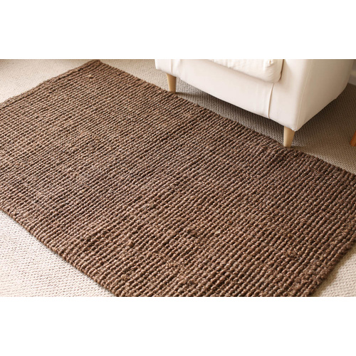 Fab Rugs Estate Jute Cotton Rug - Dark Brown - 120x180cm
