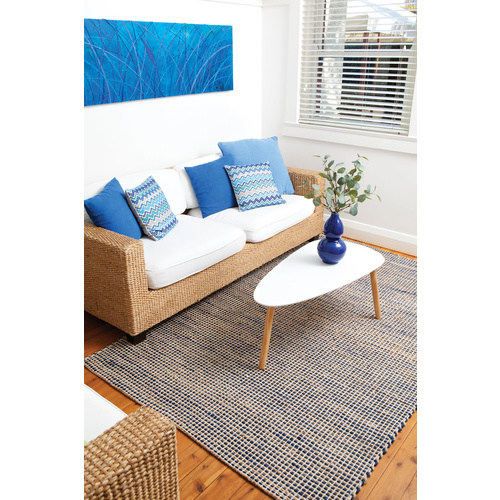Jute Rugs:90x150cm IRIS Royal Blue