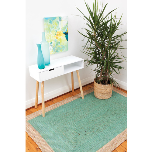 Phoenix Jute Cotton Rug - Sea Green