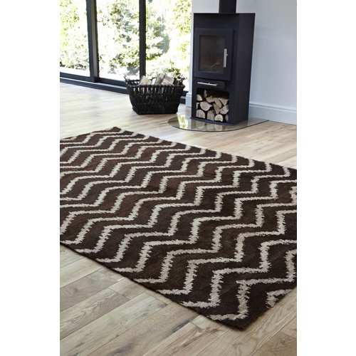 Morro Chevron Rug - Brown Beige - 160x230cm
