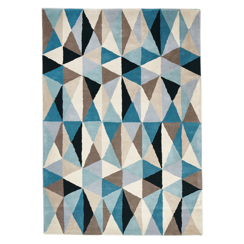 Zavier Gem Stone Wool Rug - Blue - 155x225cm